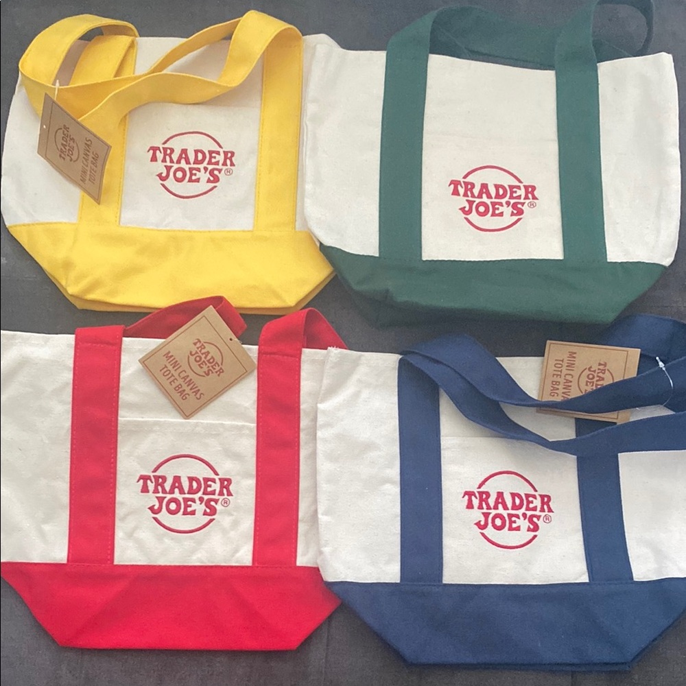 Trader Joe's Canvas Tote Bags Set